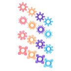 Foil Pack Assorted Textured Cock Ring 1 Supplied|Front View|"textured design - front view"