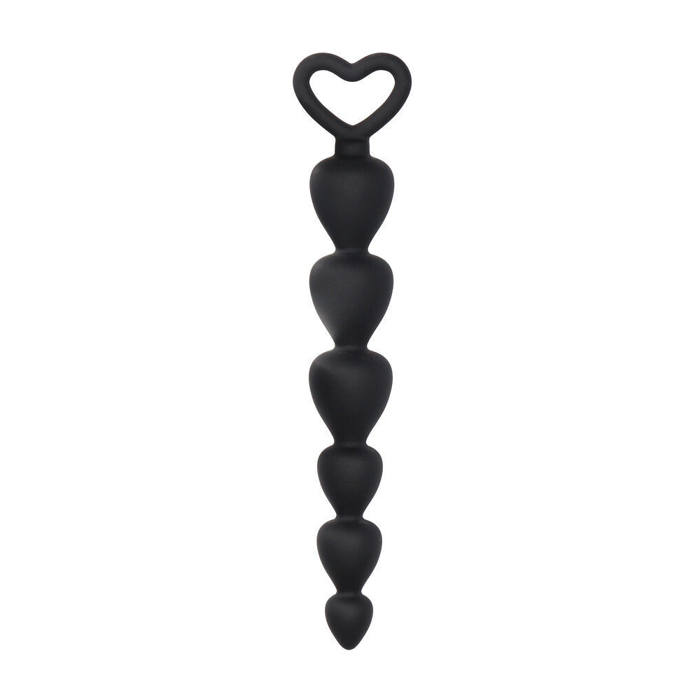 Black Silicone Anal Beads|Front View|"black silicone beads-front view"|