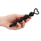 Black Silicone Anal Beads|Side View|"silicone beads design-side view"|