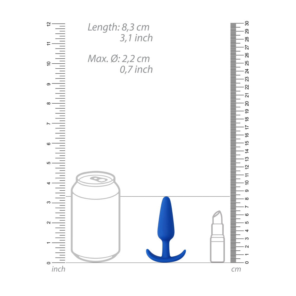 Beginners Size Slim Butt Plug Blue|Detail View|"slim features-detail view"|