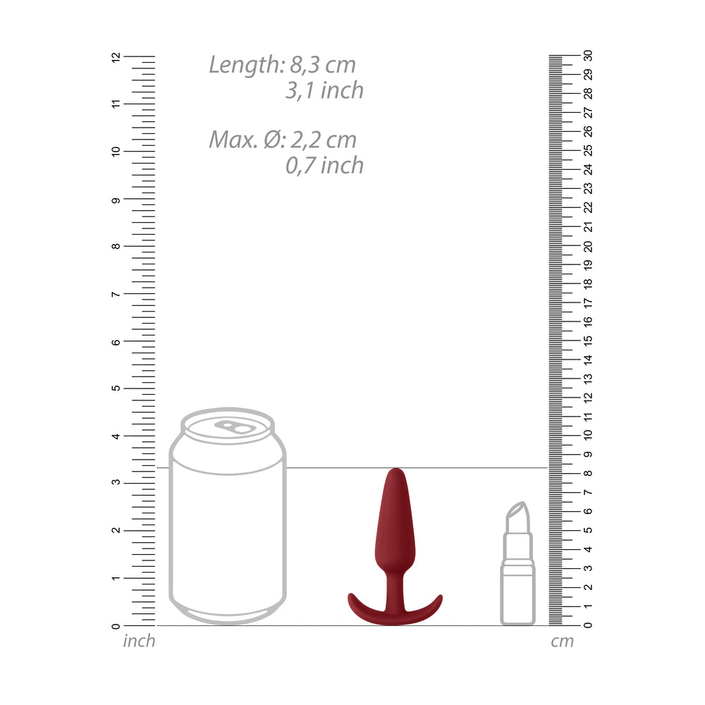 Beginners Size Slim Butt Plug Red|Detail View|"slim features-detail view"|