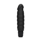Ribbed Vibrator Black|Front View|"ribbed design - front view"
