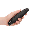 Ribbed Vibrator Black|Side View|"vibrator detail - side view"