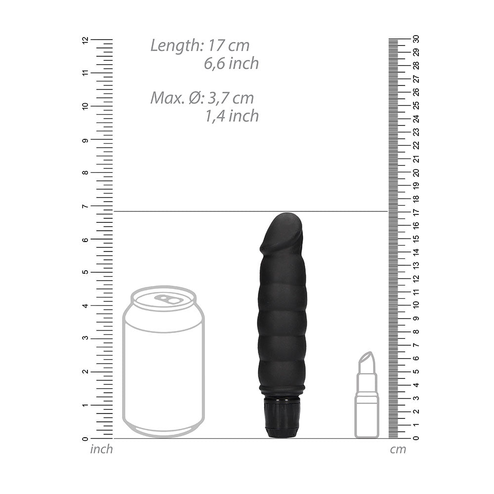 Ribbed Vibrator Black|Detail View|"surface detail - detail view"