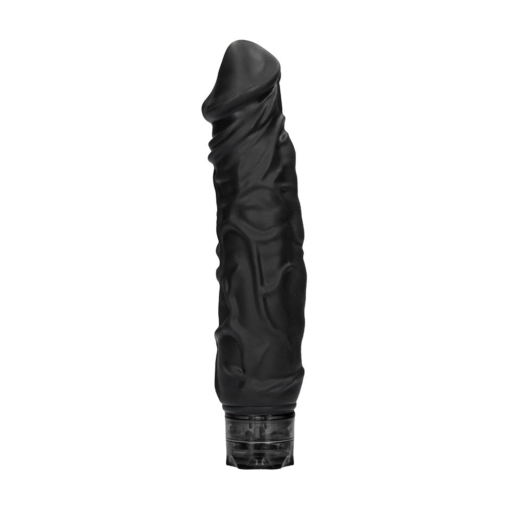 Realistic 10 Speed Vibrator Black|Front View|"speed design - front view"
