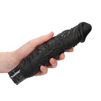 Realistic 10 Speed Vibrator Black|Side View|"vibrator detail - side view"