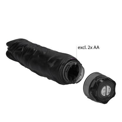 Realistic 10 Speed Vibrator Black|Back View|"quality build - back view"