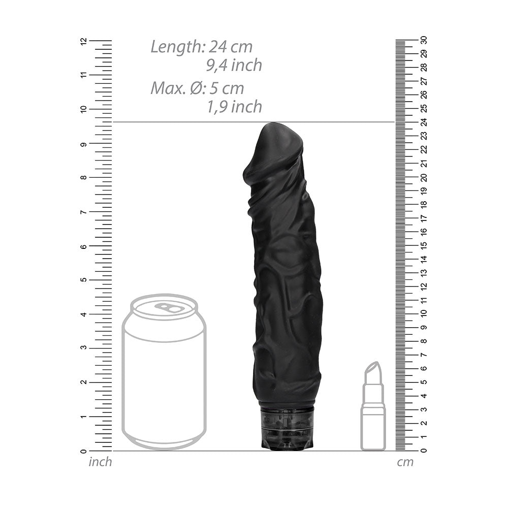 Realistic 10 Speed Vibrator Black|Detail View|"surface detail - detail view"