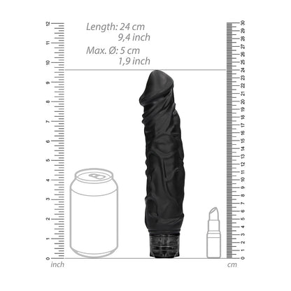 Realistic 10 Speed Vibrator Black|Detail View|"surface detail - detail view"
