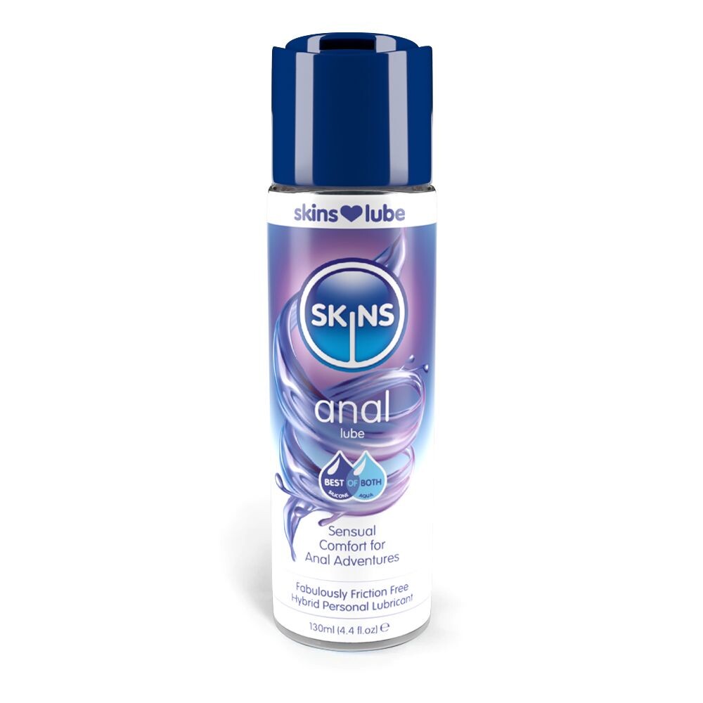 Skins Anal Hybrid Silicone And Waterbased Lubricant 130ml|Front View|"anal hybrid-front view adult toys direct"|