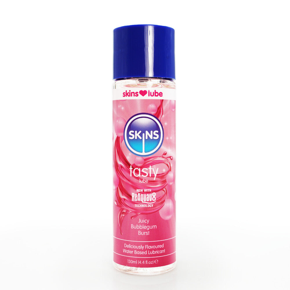 Skins-Juicy-Bubblegum-Blast-Waterbased-Lubricant-130ml|Front-View|"bubblegum-flavored-lubricant-front-view"