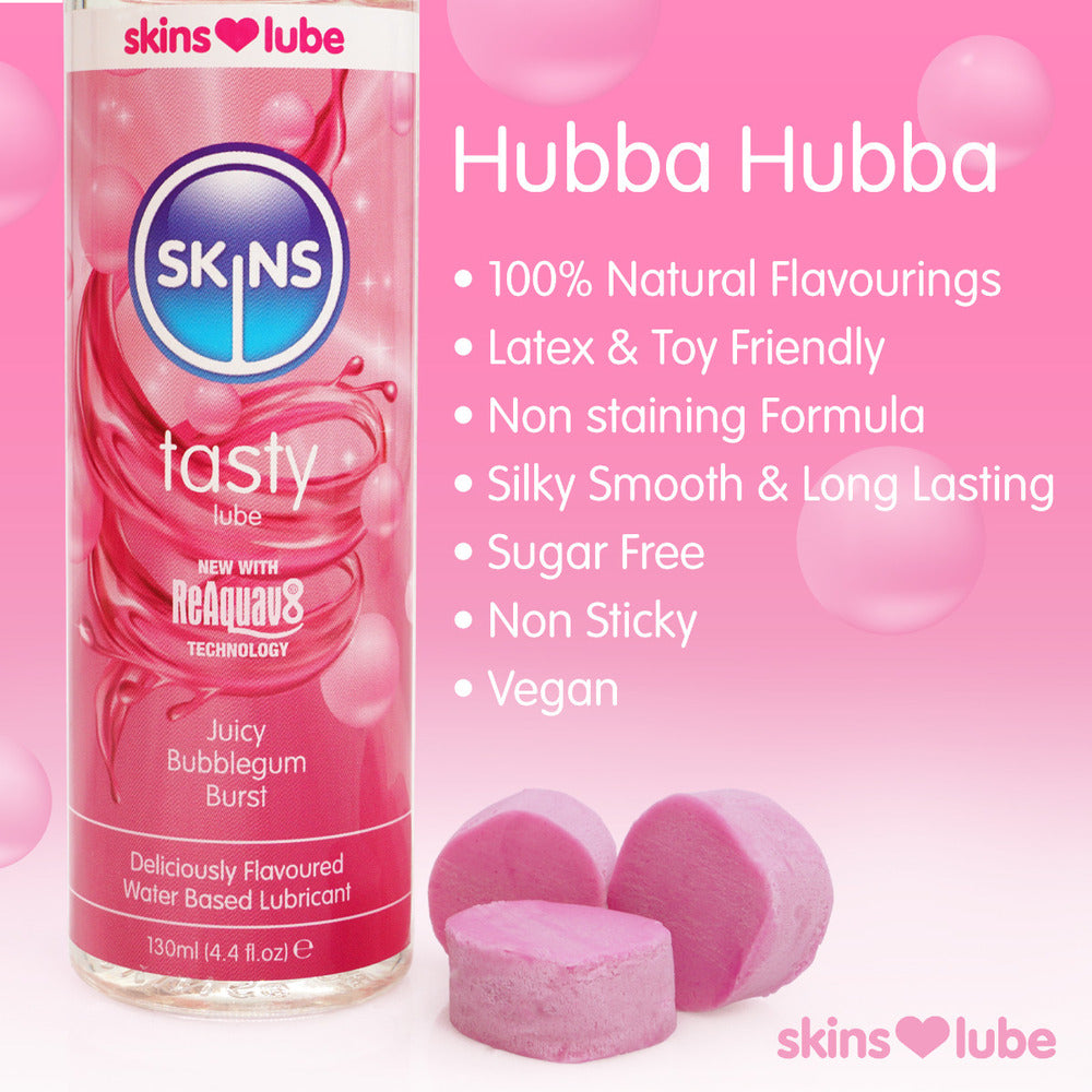 Skins-Juicy-Bubblegum-Blast-Waterbased-Lubricant-130ml|Back-View|"water-based-lube-back-view"