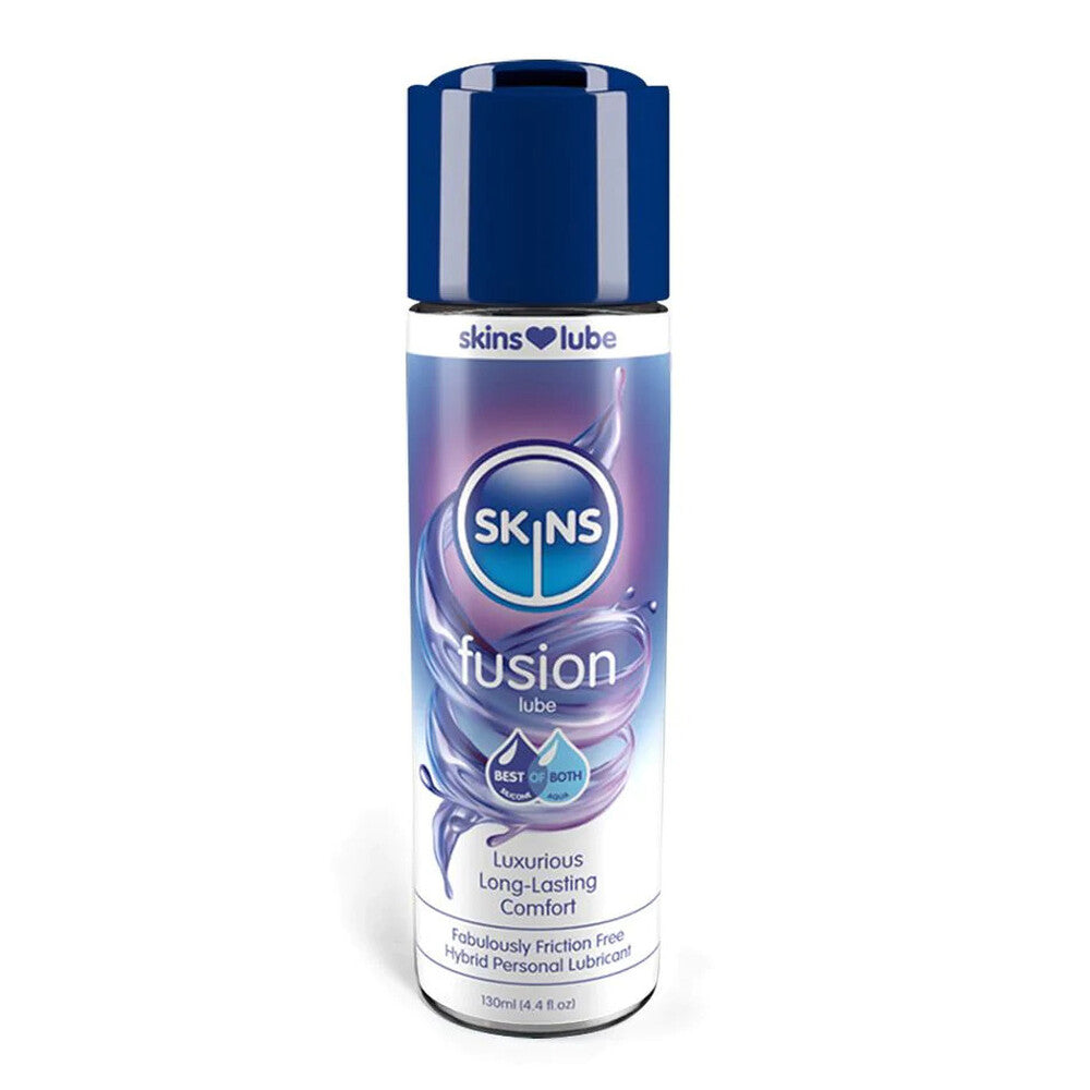 Skins Fusion Hybrid Silicone And Waterbased Lubricant 130ml|Front View|"hybrid fusion-front view adult toys direct"|