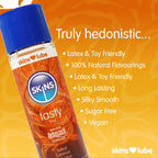 Skins-Salted-Caramel-Seduction-Waterbased-Lubricant-130ml|Side-View|"caramel-lubricant-bottle-side-view"