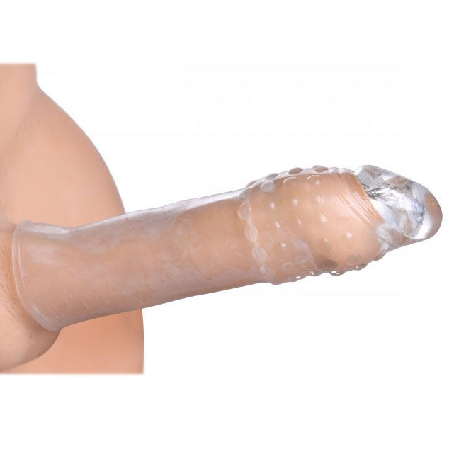 Size Matters Clear Penis Sleeve|Side View|"clear detail - side view"