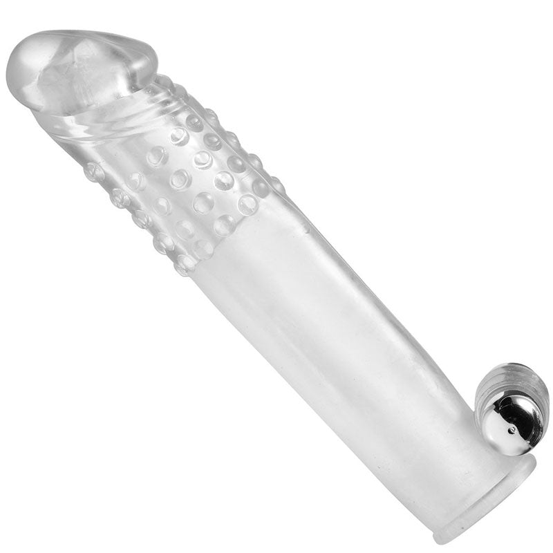 Size Matters Clear Vibrating Penis Sleeve|Front View|"vibrating design - front view"