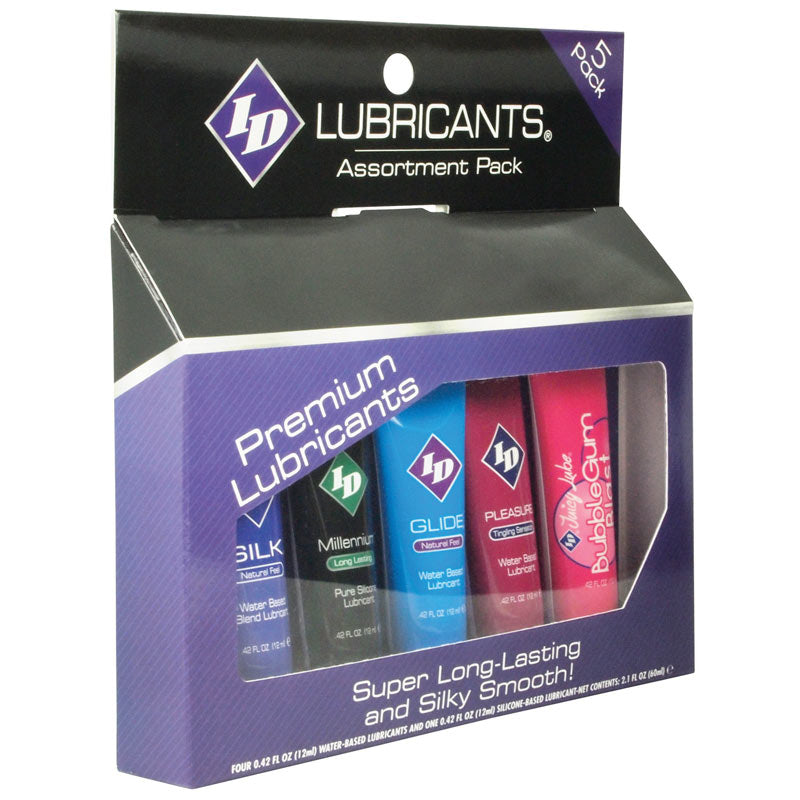 ID Sensual Lubricants 5 Pack|Front View|"variety pack-front view adult toys direct"|