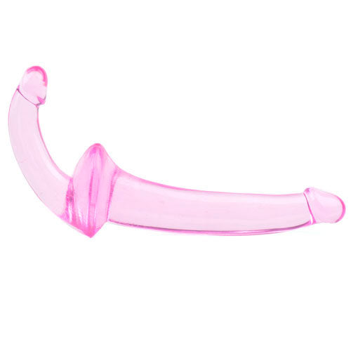 Double Fun Pink Strapless Strap On Dildo|Front View|"strapless design - front view"