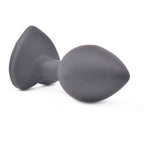 Small-Heart-Shaped-Diamond-Base-Black-Butt-Plug|Side View|"diamond design-side view"
