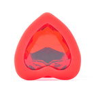 Small Heart Shaped Diamond Base Red Butt Plug|Detail View|"diamond base features-detail view"|