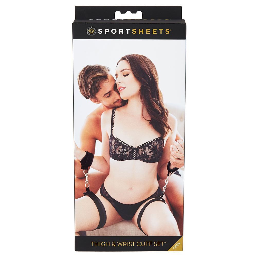 SportSheets Thigh And Wrist Cuff Set|Back View|"restraint closure system-back view adult toys direct"|