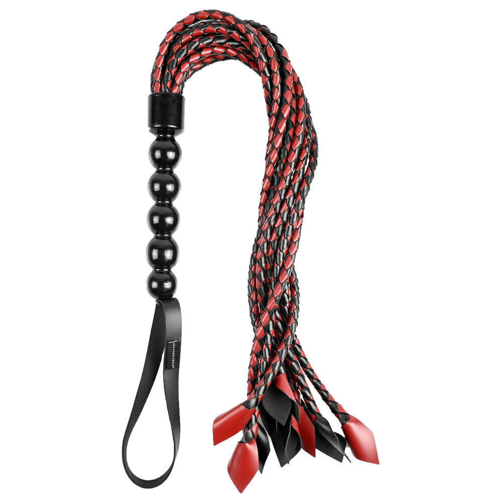 Sportsheets Saffron Braided Flogger|Front View|"braided flogger-front view"|