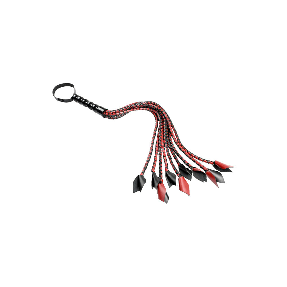 Sportsheets Saffron Braided Flogger|Detail View|"handle features-detail view"|