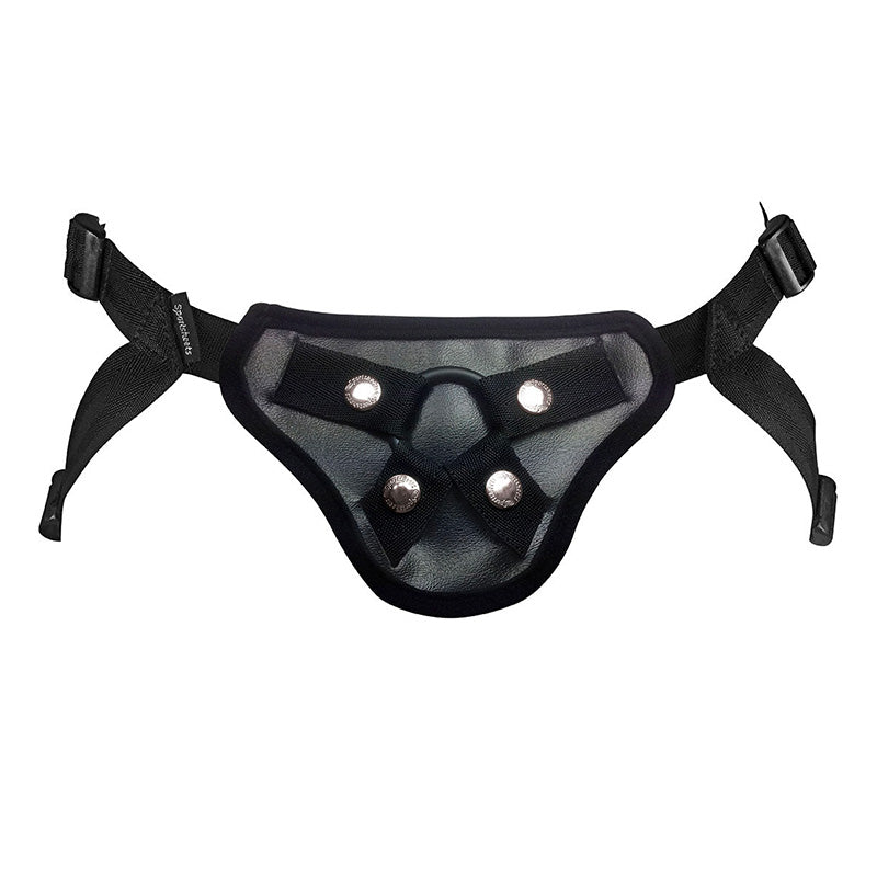 Sportsheets Strap On Entry Level Black|Side View|"basic fit - side view"