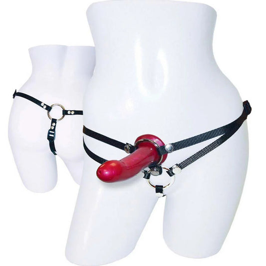 SportSheets Menage A Trois Double Presentation Harness|Front View|"harness design - front view"