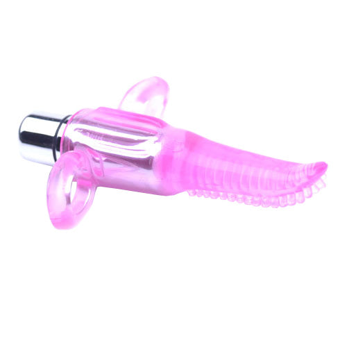 Clear Pink Vibrating Tongue Finger Vibrator | Main | "textured finger massager - main view"