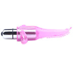 Clear Pink Vibrating Tongue Finger Vibrator | Detail | "simple controls - detail view"