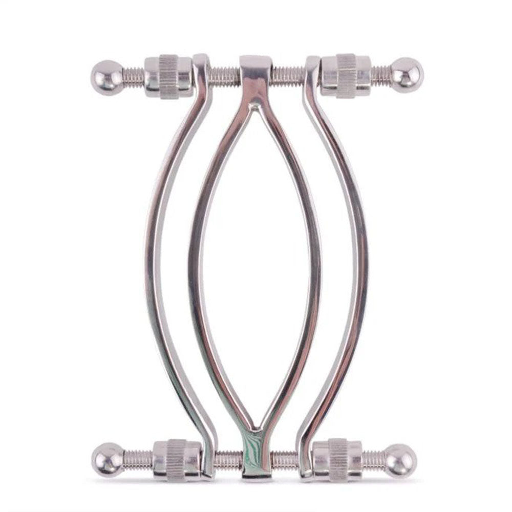 Stainless Steel Pussy Clamp|Front View|"steel intimate clamp-front view adult toys direct"|