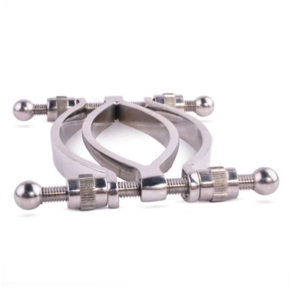 Stainless Steel Pussy Clamp|Side View|"clamp mechanism-side view adult toys direct"|