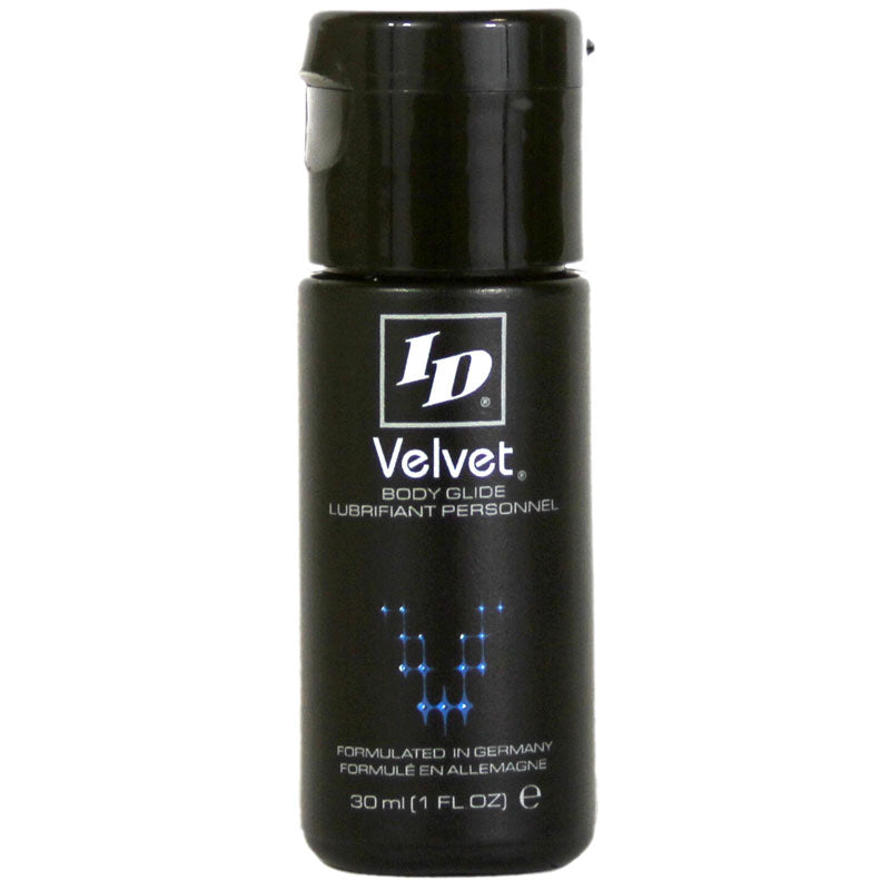 ID Velvet 1oz Lubricant|Front View|"travel velvet-front view adult toys direct"|