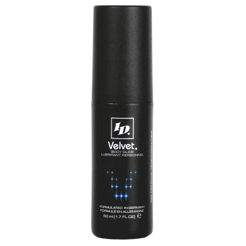 ID Velvet 1.7oz Lubricant|Front View|"velvet formula-front view adult toys direct"|