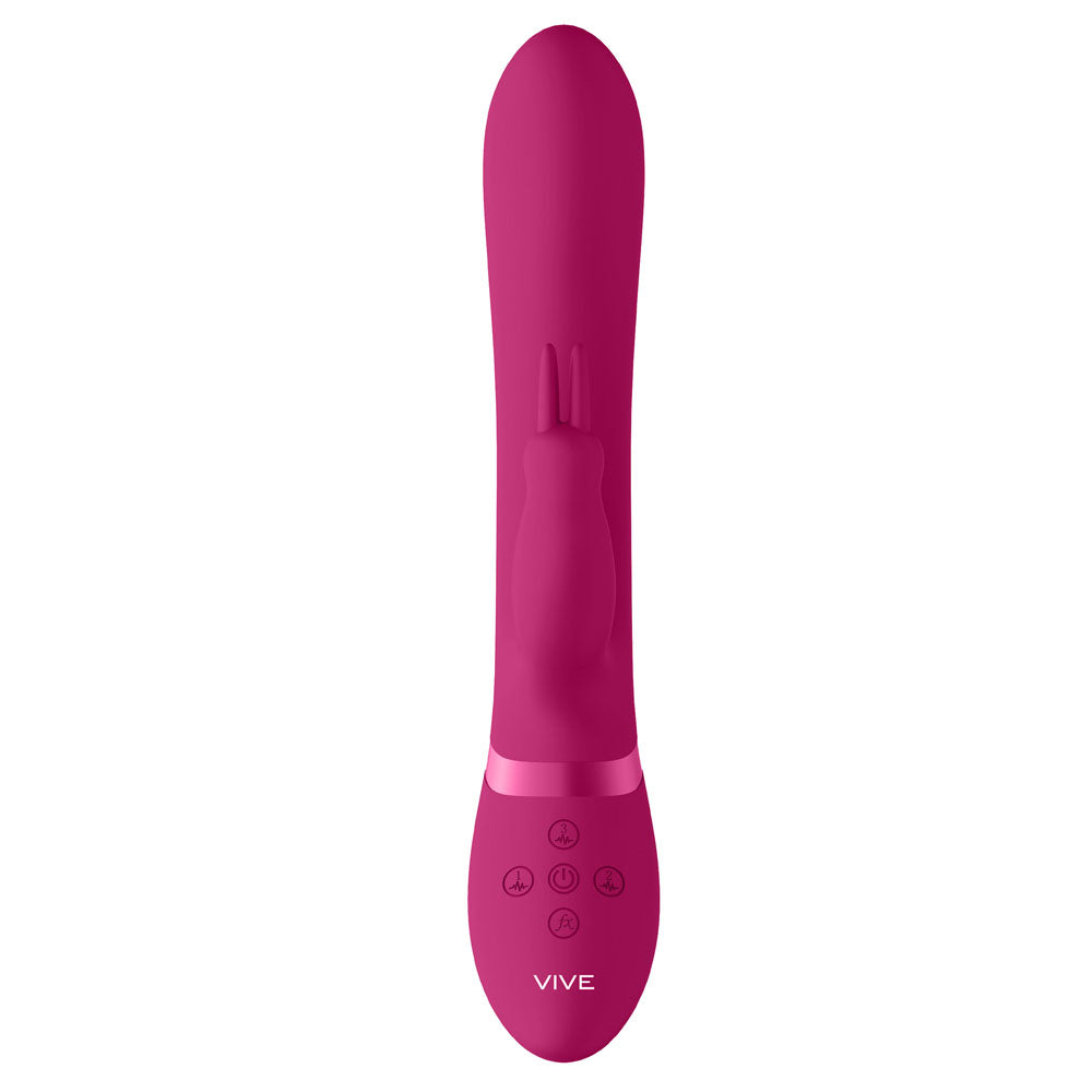 Vive-Amoris-Pink-Rabbit-Vibrator-With-Stimulating-Beads|Side View|"beaded design-side view"