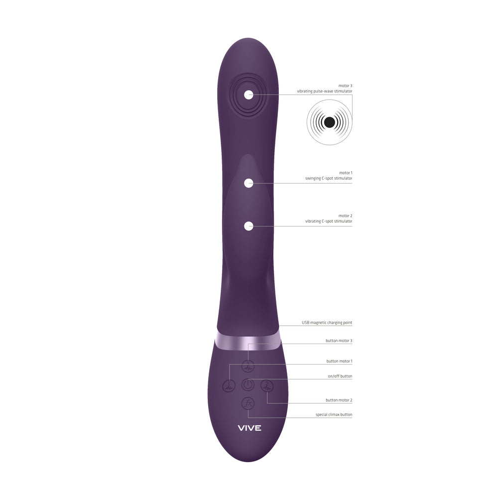 Vive Aimi Pulse Wave And Vibrate G Spot Vibrator Purple|Kit View|"Complete stimulation system - kit view"