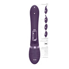 Vive Etsu Interchangeable Rabbit Vibrator Purple|Side View|"Premium pleasure device - side view"