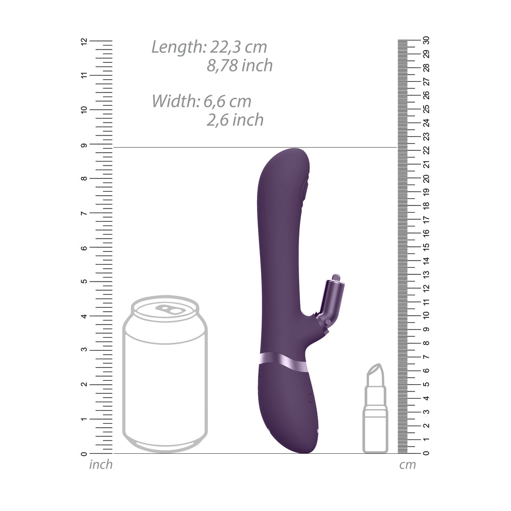 Vive Etsu Interchangeable Rabbit Vibrator Purple|Detail View|"Interchangeable tips - detail view"