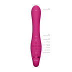Vive Suki Triple Action Strapless Strap On Vibrator Pink|Side View|"Premium couples device - side view"