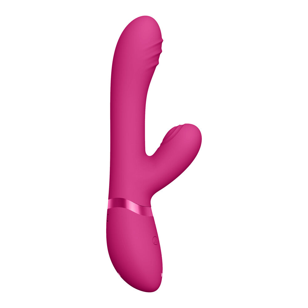Vive Tani Finger Motion With Pulse Wave Vibrator Pink|Front View|"Pink pulse wave vibrator - front view"