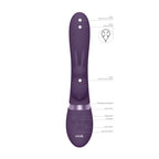 Vive Taka Triple Action Automatic Inflatable Vibrator Purple|Side View|"Premium inflatable device - side view"