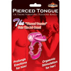 Pierced Tongue Vibrating Silicone Cock Ring|Side View|"pierced detail - side view"