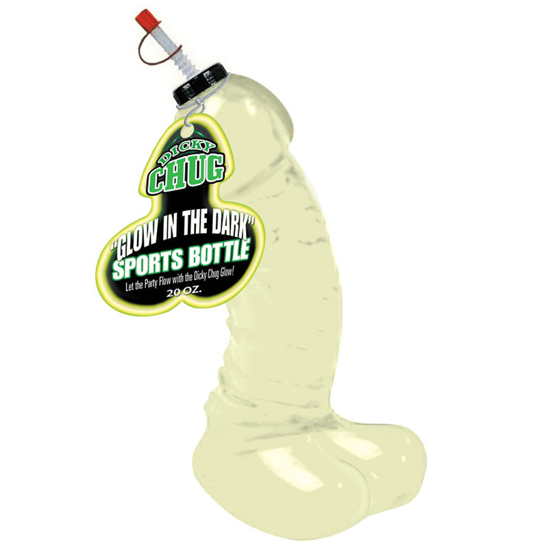 Dicky Chug Glow In The Dark 20 Ounce Sports Bottle|Front View|"novelty sports bottle - front view"