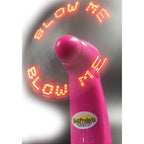 Blow Me Light Up Pocket Fan Pink|Side View|"pink pocket fan - side view"