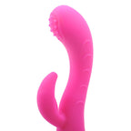 Silicone-Dual-Motors-GSpot-Vibrator-Pink|Side View|"curved design-side view"