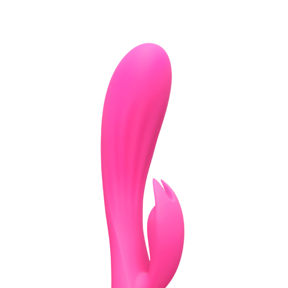 Silicone-Rabbit-Vibrator|Side View|"dual stimulation design-side view"