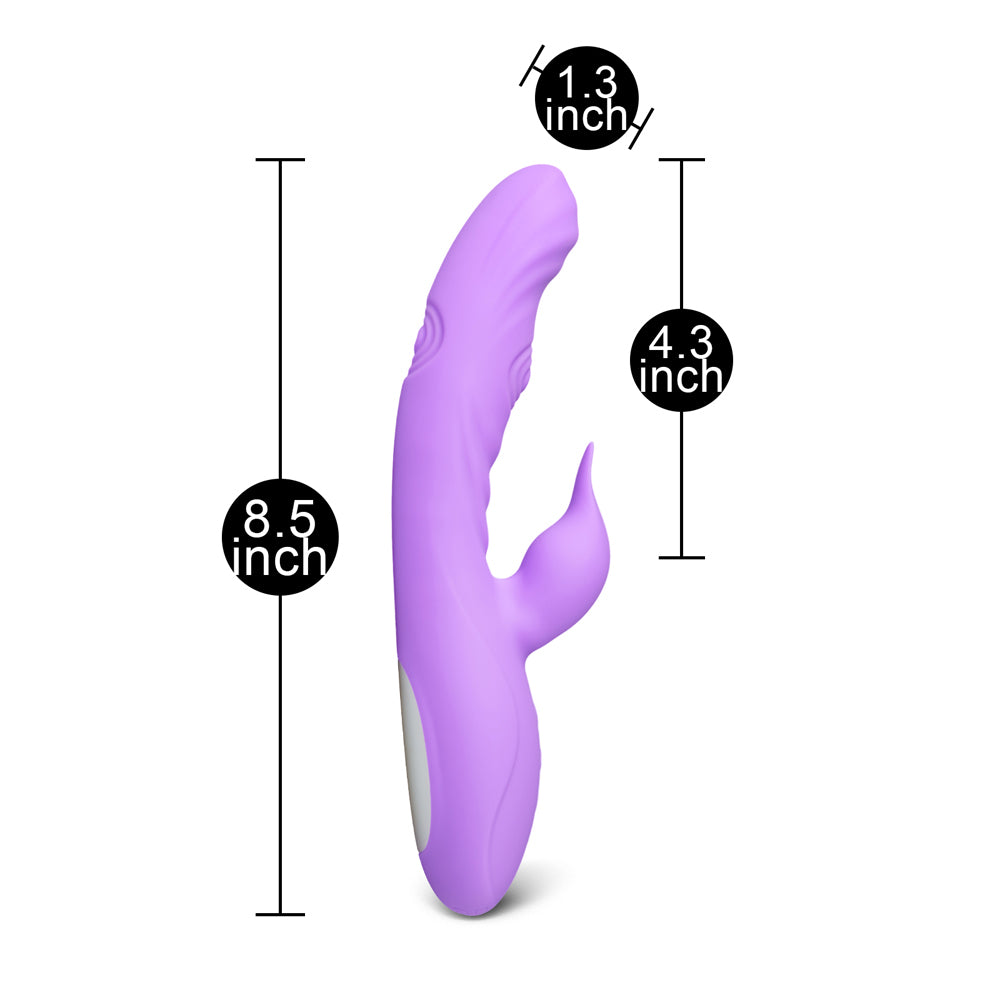 Double-Tapping-Rabbit-Vibrator|Side View|"dual action design-side view"