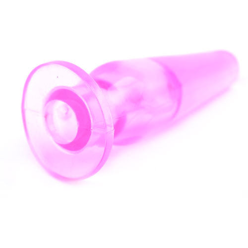 Mini Butt Plug With Finger Hole Pink|Side View|"finger hole design-side view"|