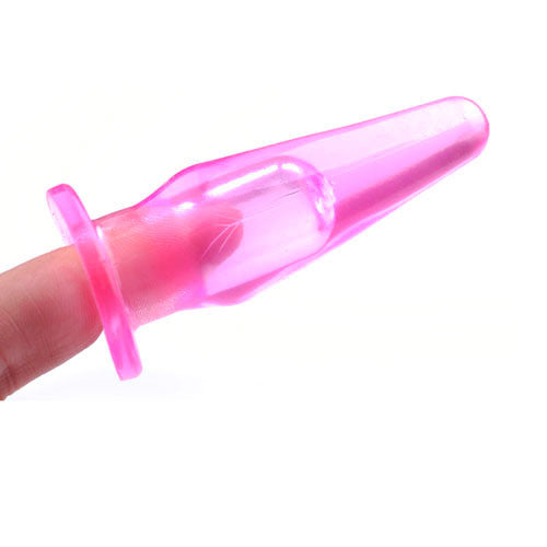 Mini Butt Plug With Finger Hole Pink|Detail View|"mini plug features-detail view"|